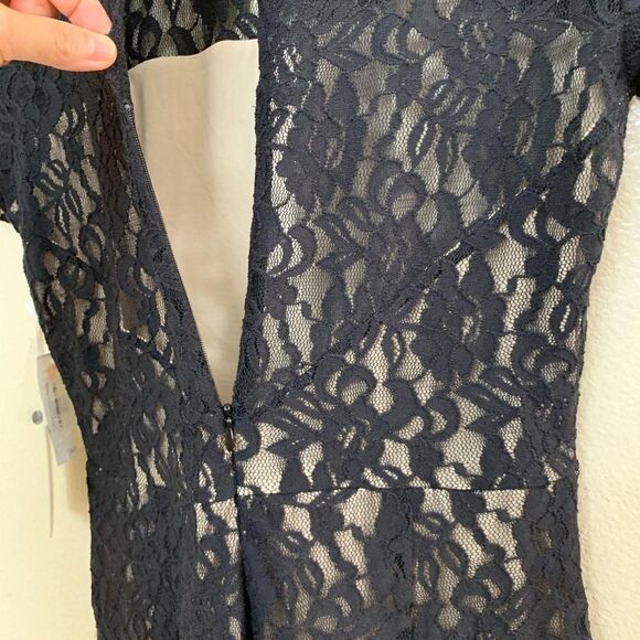 1. State Short Sleeve Lace Romper Black - Picture 8 of 11